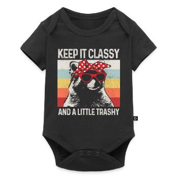 Raccoon Funny Gift - Baby Premium short-sleeve bodysuit - black - Front