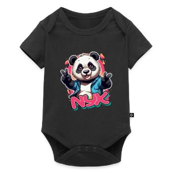 NYX - Beau nom de fille avec Cool Panda - Body à manches courtes Premium Bébé - noir - Devant