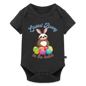 Funny Saying Cute Easter Sloth Lazy - Baby Premium short-sleeve bodysuit - black - Front