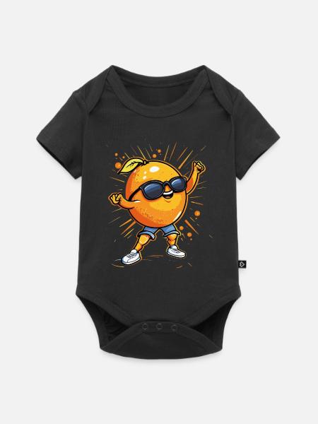 Orange - Baby Premium Kurzarmbody - Schwarz