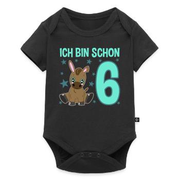Six-year anniversary donkey party mood - Baby Premium short-sleeve bodysuit - black - Front