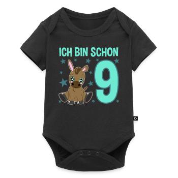 Âne de neuf ans : grande fête - Body à manches courtes Premium Bébé - noir - Devant