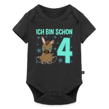 Four-year-old donkey: party and pure fun - Baby Premium short-sleeve bodysuit - black - Front