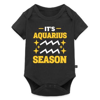 Sternzeichen-Saison Wassermann Sternzeichen-Fan - Baby Premium Kurzarmbody - Schwarz - Vorne