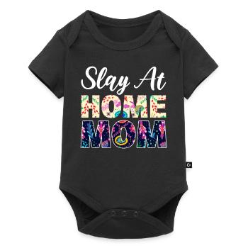 Slay At Home Mom Virtueller Assistent - Baby Premium Kurzarmbody - Schwarz - Vorne