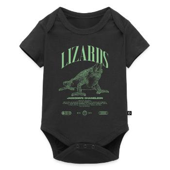 Jackson's Chamäleon Streetwear Eidechsenwärter - Baby Premium Kurzarmbody - Schwarz - Vorne