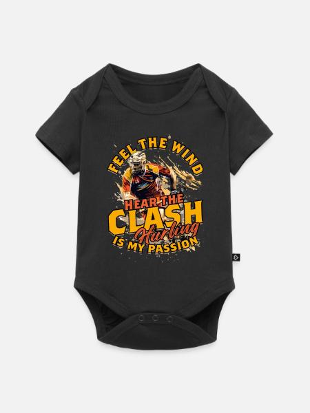 Feel the Wind Hear the Clash Hurling is My Passion - Baby Premium Kurzarmbody - Schwarz