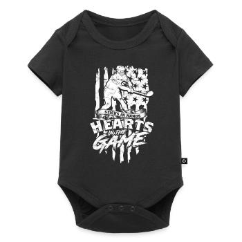 Hurling Sticks in Hands Hearts in the Game - Baby Premium short-sleeve bodysuit - black - Front