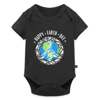 Bonne Journée De La Terre Monde Baleines Environnement Nature Océan - Body à manches courtes Premium Bébé - noir - Devant