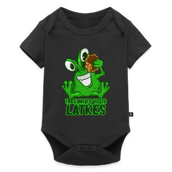 Take Me To Your Latkes T-Shirt Drôle Vert Espace - Body à manches courtes Premium Bébé - noir - Devant