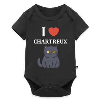 Humour chat chartreux - Body à manches courtes Premium Bébé - noir - Devant