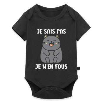 Humour chat chartreux - Body à manches courtes Premium Bébé - noir - Devant