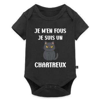 Humour chat chartreux - Body à manches courtes Premium Bébé - noir - Devant