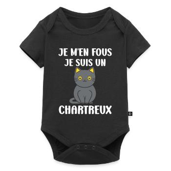 Humour chat chartreux - Body à manches courtes Premium Bébé - noir - Devant