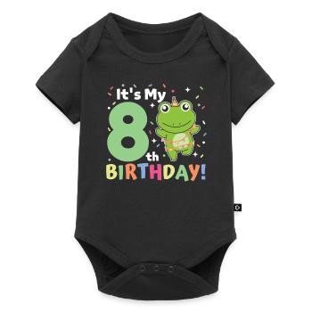 Frog for 8th birthday children eight years old - Baby Premium short-sleeve bodysuit - black - Front