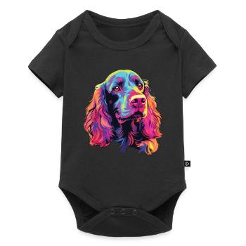 Watercolor Colorful American Water Spaniel - Baby Premium short-sleeve bodysuit - black - Front