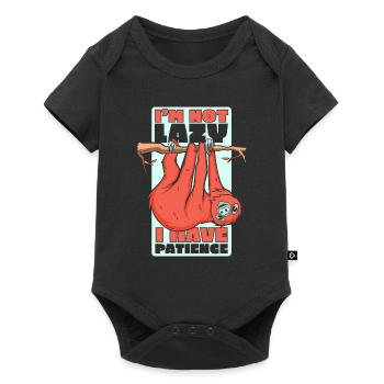 Ich bin nicht faul, ich habe Geduld Folivora - Baby Premium Kurzarmbody - Schwarz - Vorne