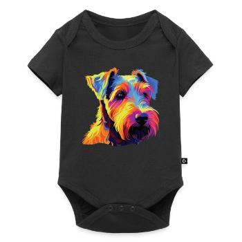 Watercolor Colorful Welsh Terrier - Baby Premium short-sleeve bodysuit - black - Front