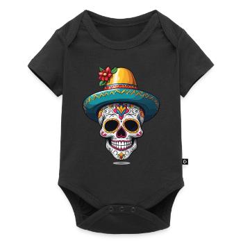 Iconique Sugar Skull Mexico Skull Streetwear - Body à manches courtes Premium Bébé - noir - Devant