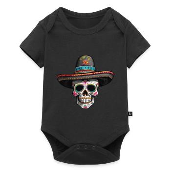 Fête mexicaine emblématique de Sugar Skull - Body à manches courtes Premium Bébé - noir - Devant