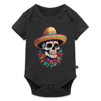 Iconique Sugar Skull Mexico Streetwear - Body à manches courtes Premium Bébé - noir - Devant