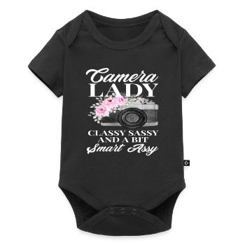 Photographer Woman - Baby Premium short-sleeve bodysuit - black - Front