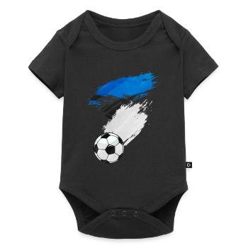 Drapeau de l’Estonie de football - Body à manches courtes Premium Bébé - noir - Devant