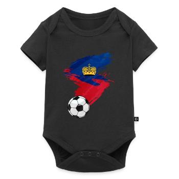 Liechtenstein Football Football Drapeau - Body à manches courtes Premium Bébé - noir - Devant
