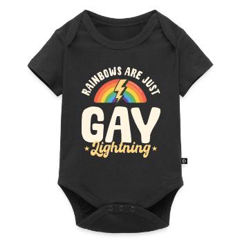 Regenbogen Sind Nur Schwule Blitze - Baby Premium Kurzarmbody - Schwarz - Vorne