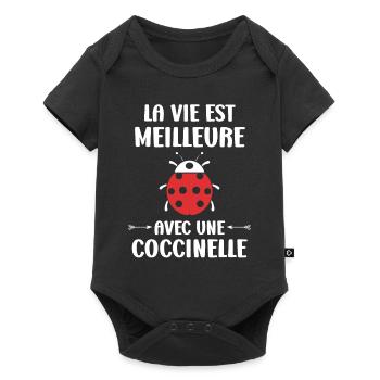 amour Coccinelle - Body à manches courtes Premium Bébé - noir - Devant