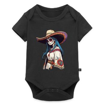 Iconique Sugar Skull Mexico Skull Streetwear - Body à manches courtes Premium Bébé - noir - Devant