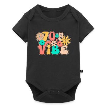 Disco Groovy Hippie des années 70 des années 80 Vintage Seventies - Body à manches courtes Premium Bébé - noir - Devant