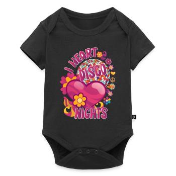 Disco Groovy Hippie des années 70 des années 80 Vintage Seventies - Body à manches courtes Premium Bébé - noir - Devant