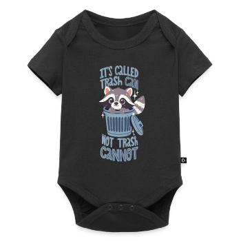 Garbage can pun with cute raccoon - Baby Premium short-sleeve bodysuit - black - Front