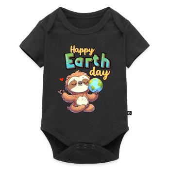 Sloth Happy Earth Day Yoga World Love Nature - Baby Premium short-sleeve bodysuit - black - Front