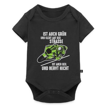Motard motard coincé sur la route - Body à manches courtes Premium Bébé - noir - Devant