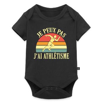 I Can't I Athletics Athlete Runner Funny - Baby Premium short-sleeve bodysuit - black - Front