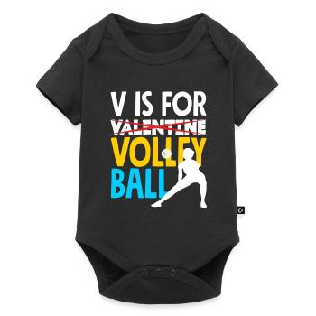 Cadeau de volley-ball amusant - Body à manches courtes Premium Bébé - noir - Devant