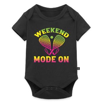 Racquetball Weekend Mode On - Playing Racquetball - Baby Premium Kurzarmbody - Schwarz - Vorne