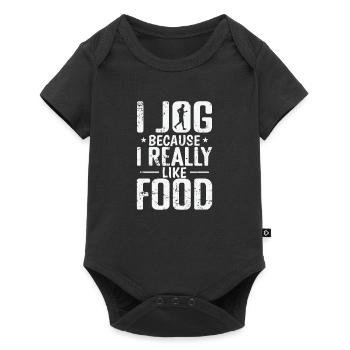 I Jogging because I Really like Food Jogging - Baby Premium short-sleeve bodysuit - black - Front