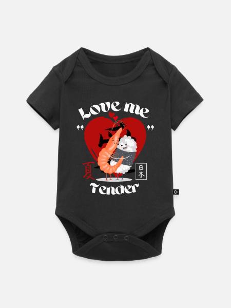 Sushi - liebe mich zärtlich - Baby Premium Kurzarmbody - Schwarz