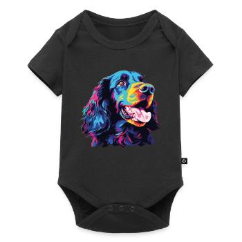 Watercolor Colorful American Water Spaniel - Baby Premium short-sleeve bodysuit - black - Front