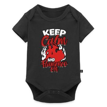 Gardez votre calme et votre flamenco - Body à manches courtes Premium Bébé - noir - Devant