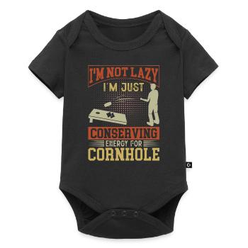 Corn Hole Player Bean Bags Frapper Trous Tenue - Body à manches courtes Premium Bébé - noir - Devant