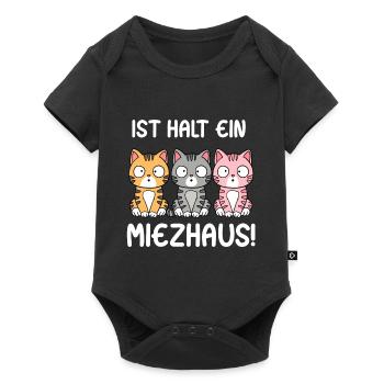 Ist Halt Ein Miezhaus - Baby Premium Kurzarmbody - Schwarz - Vorne