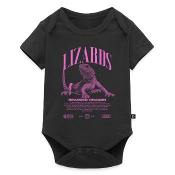 Dragon barbu Streetwear gardien de lézard - Body à manches courtes Premium Bébé - noir - Devant