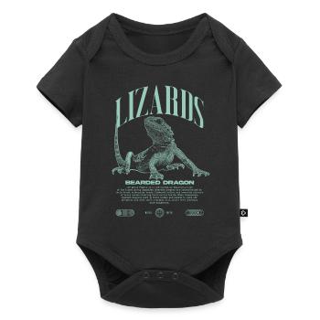 Dragon barbu Streetwear gardien de lézard - Body à manches courtes Premium Bébé - noir - Devant