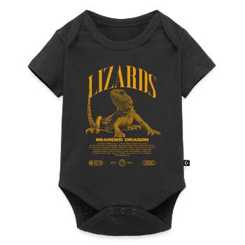 Dragon barbu Streetwear gardien de lézard - Body à manches courtes Premium Bébé - noir - Devant