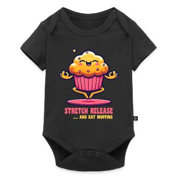 Yoga Muffin Stretch Release Balance - Baby Premium Kurzarmbody - Schwarz - Vorne