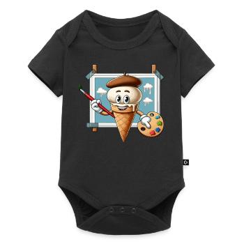 Creative Ice Cream Painter With Color Palette - Baby Premium short-sleeve bodysuit - black - Front